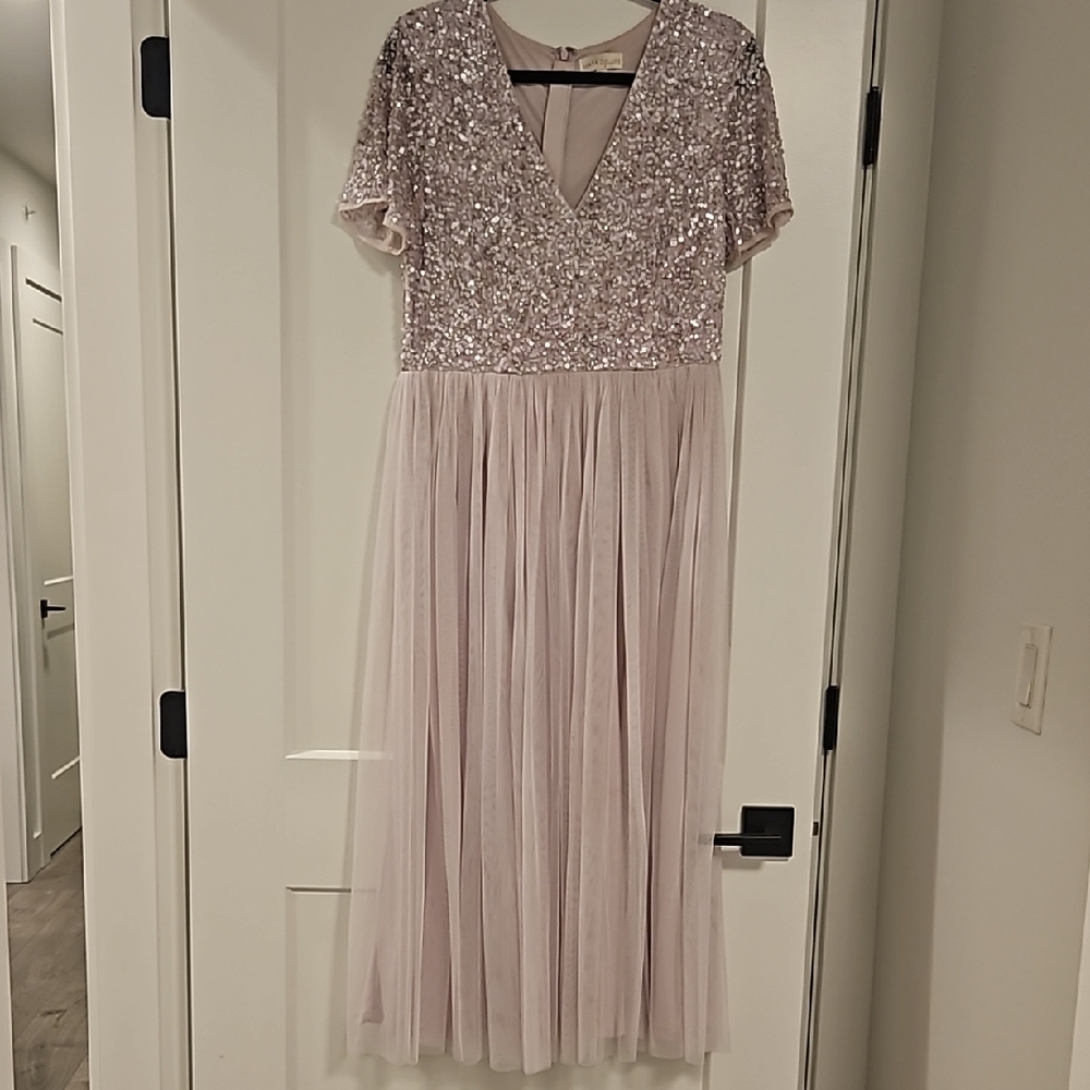 Maya Sequin Tulle Dress Soft Lilac Size US10